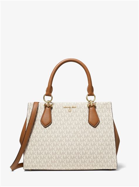 michael kors vanilla acorn bag|Marilyn Large Logo Satchel .